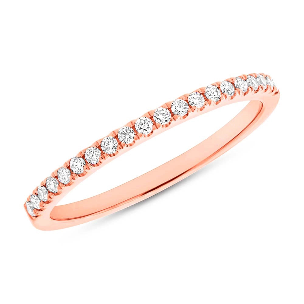 14K Rose Gold Diamond Band