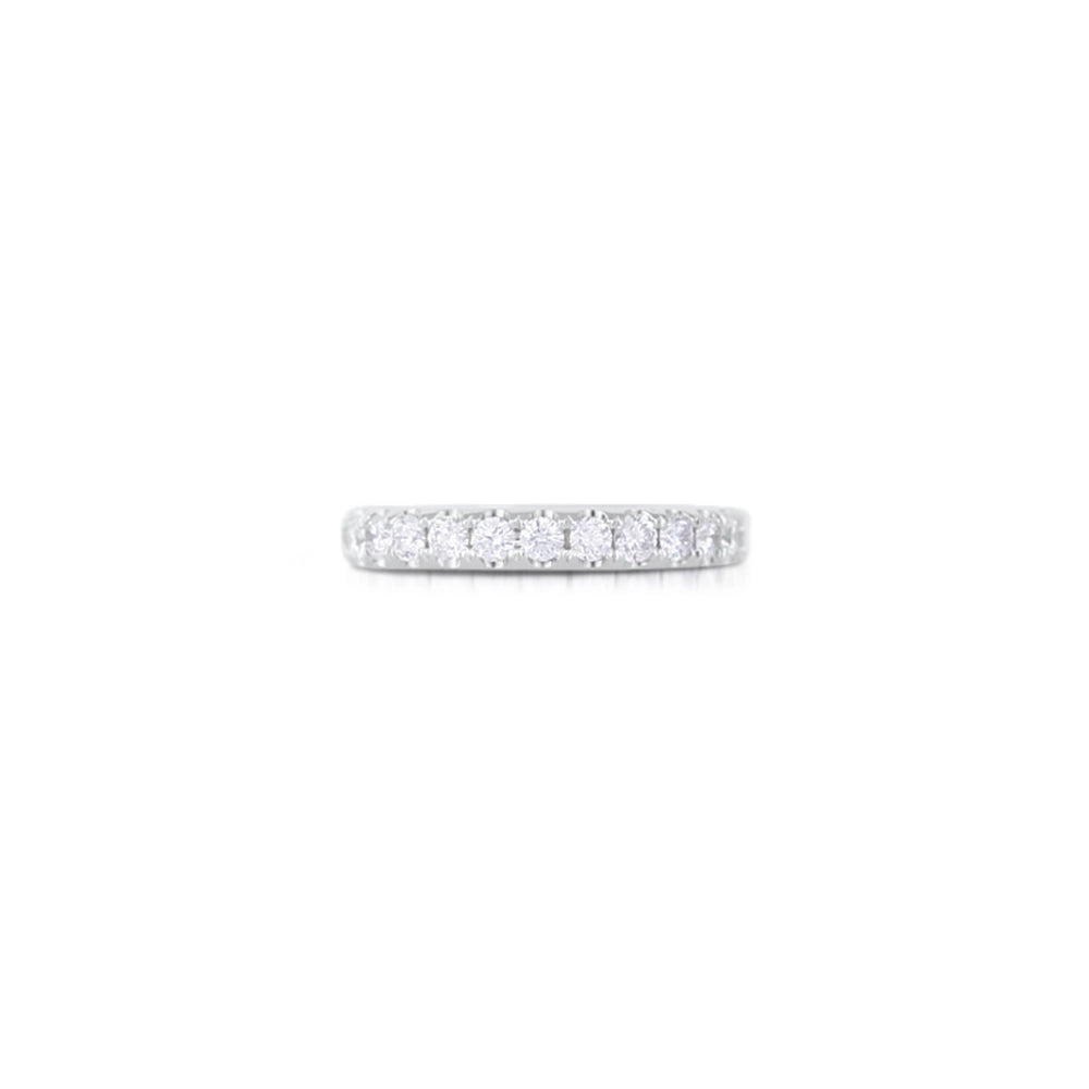 14K White Gold Diamond Band, Prong Set