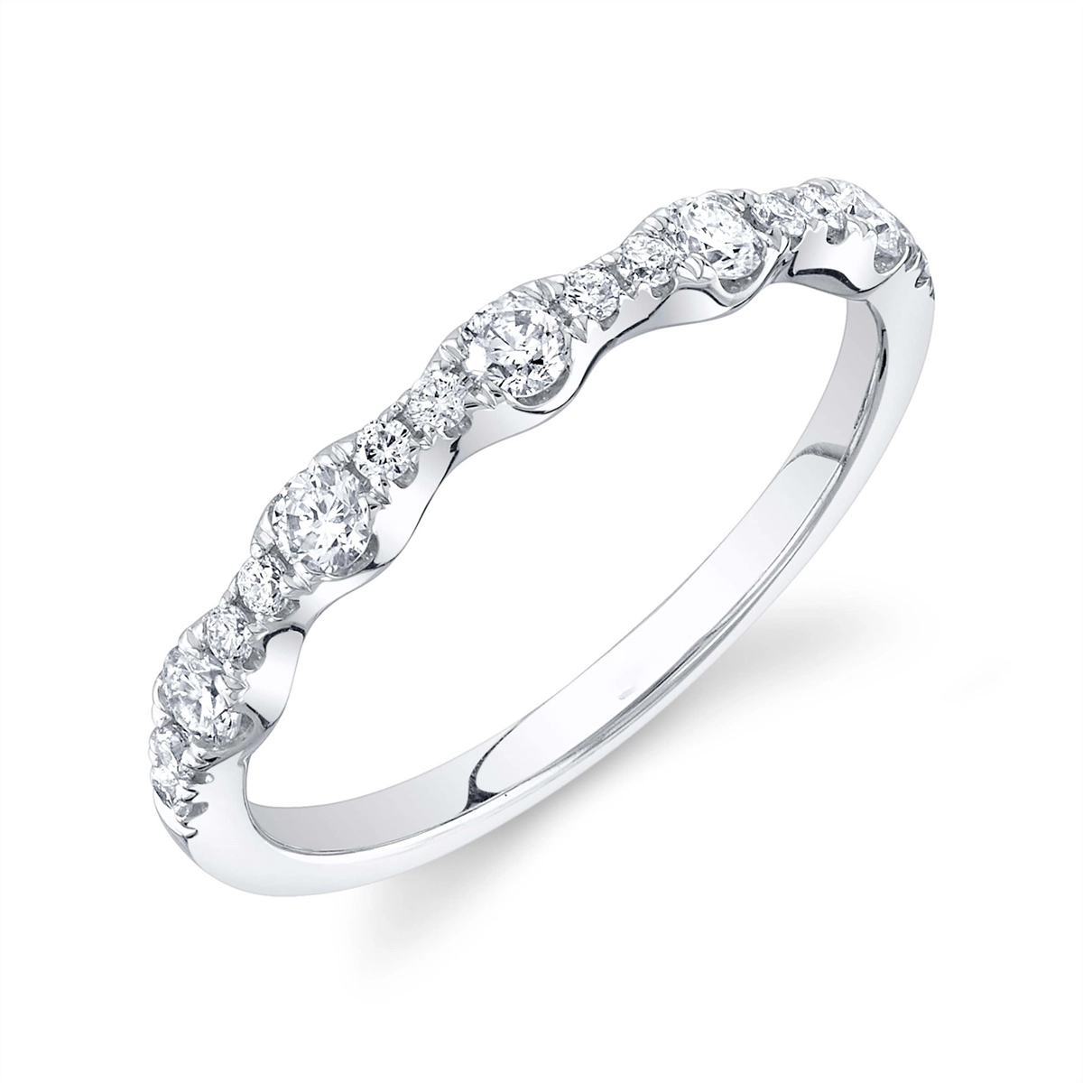 14K White Gold Diamond Band