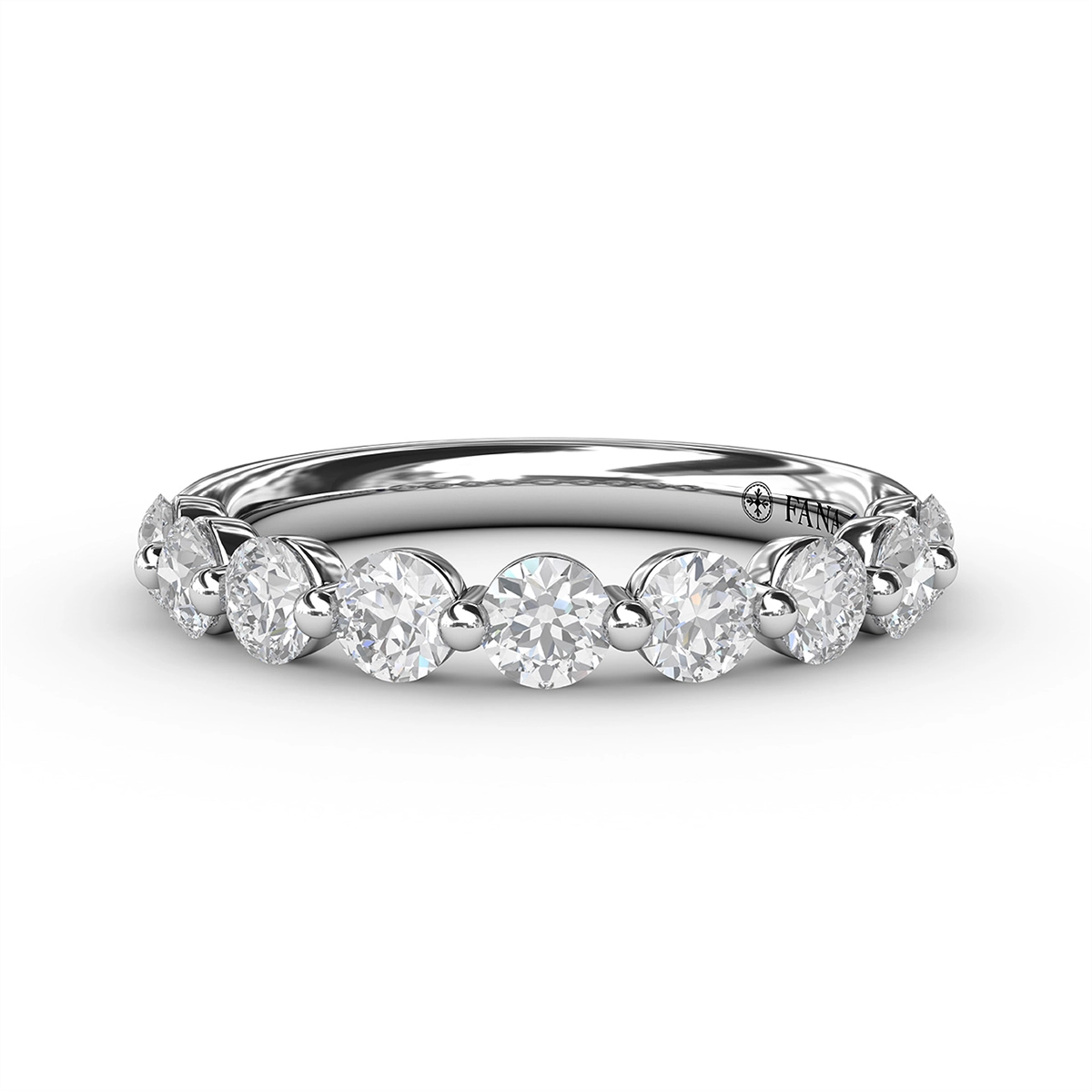 14K White Gold Diamond Band