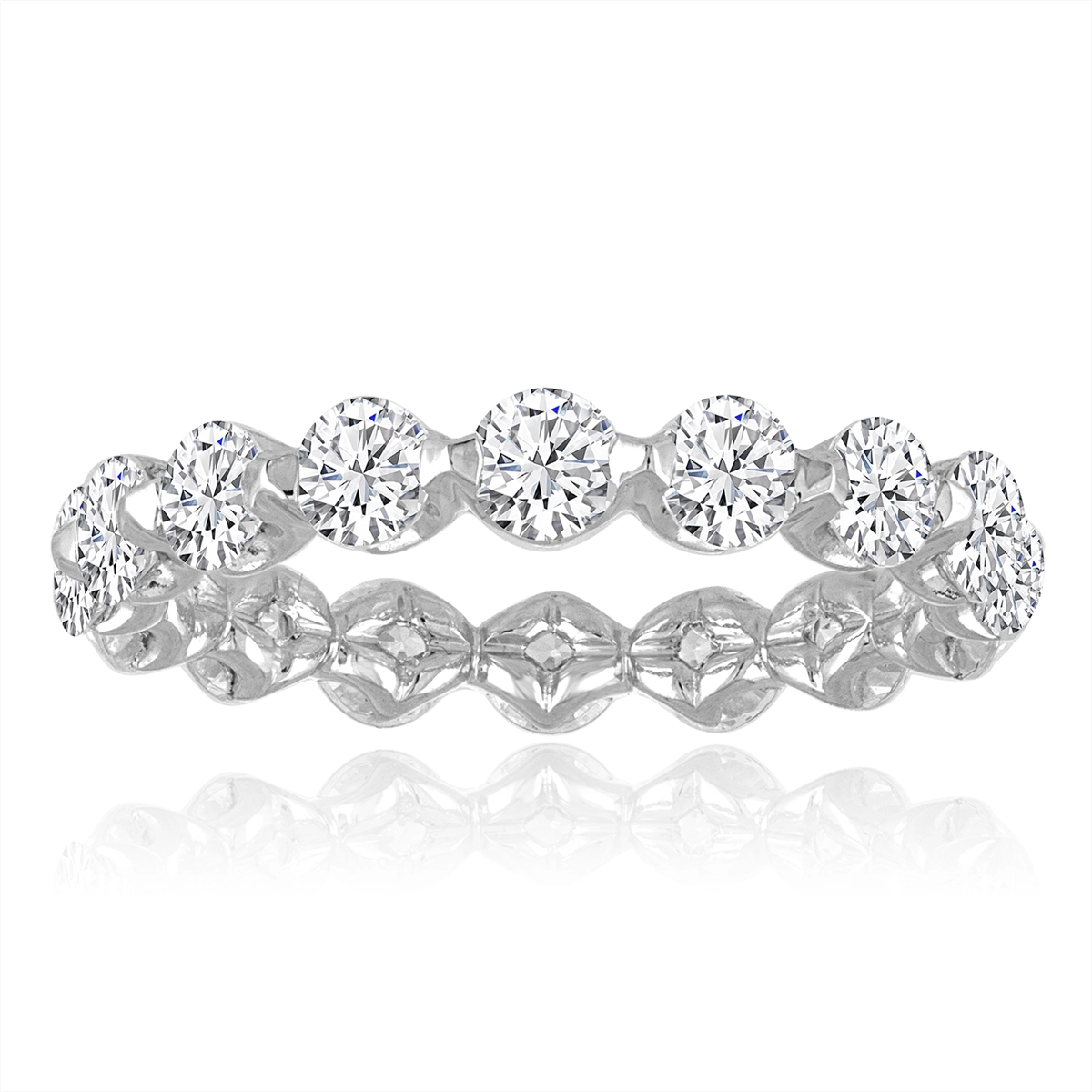 14K White Gold Diamond Eternity Band