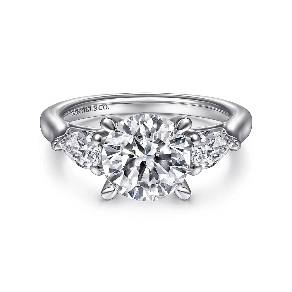 14K White Gold Diamond Semi-mount Ring