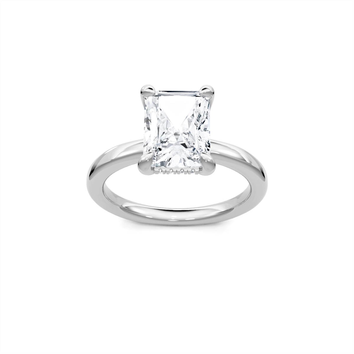 14K White Gold Diamond Semi-mount with Hidden Halo