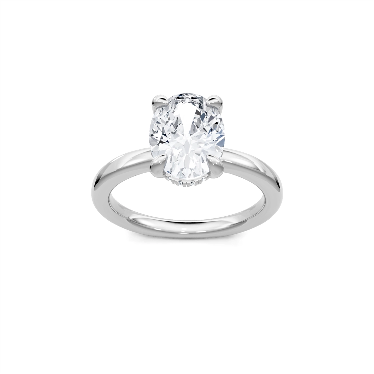 14K White Gold Diamond Semi-mount with Hidden Halo