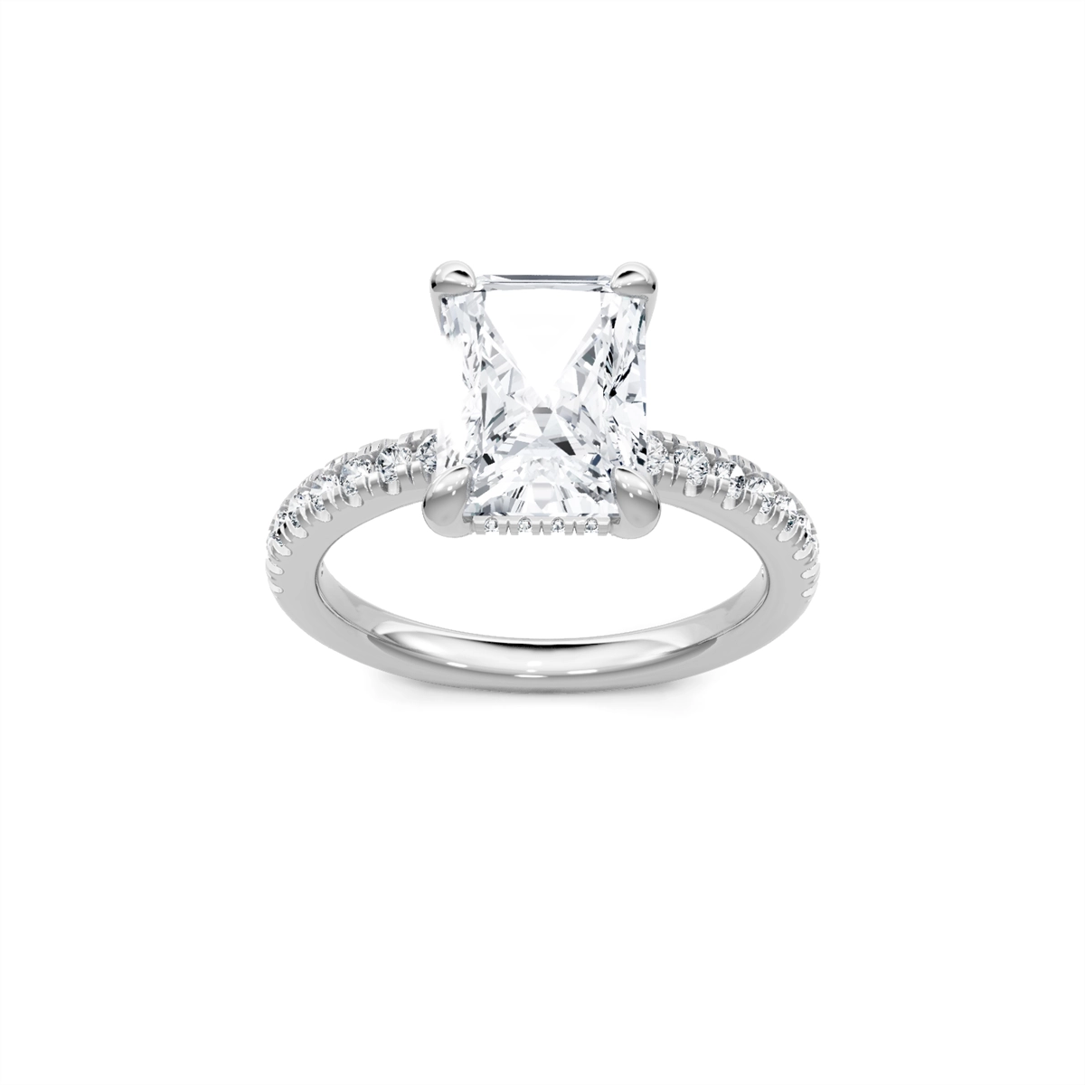 14K White Gold Diamond Semi-mount with Hidden Halo