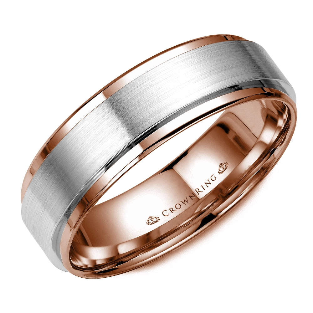 14K White & Rose Gold Wedding Band