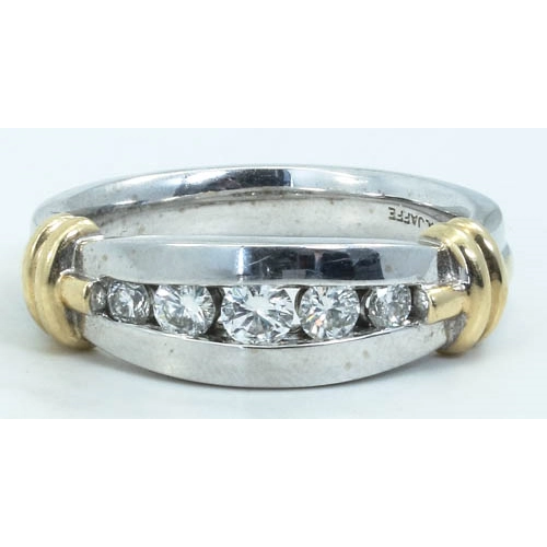 14K White & Yellow Gold Gents Diamond Band