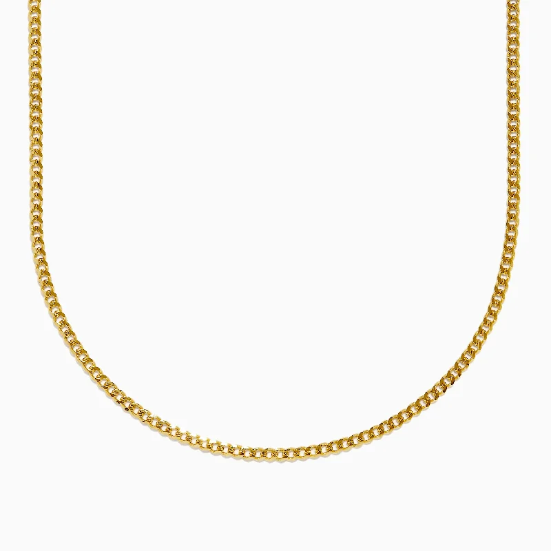 14K Yellow Gold 2.7mm Solid Oval Curb 24" Chain