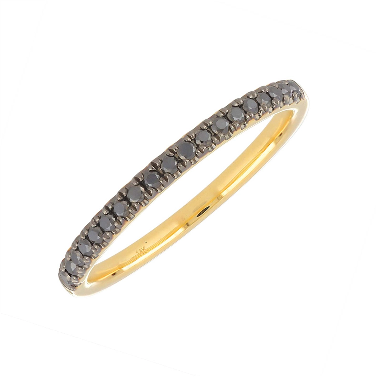 14K Yellow Gold Black Diamond Band