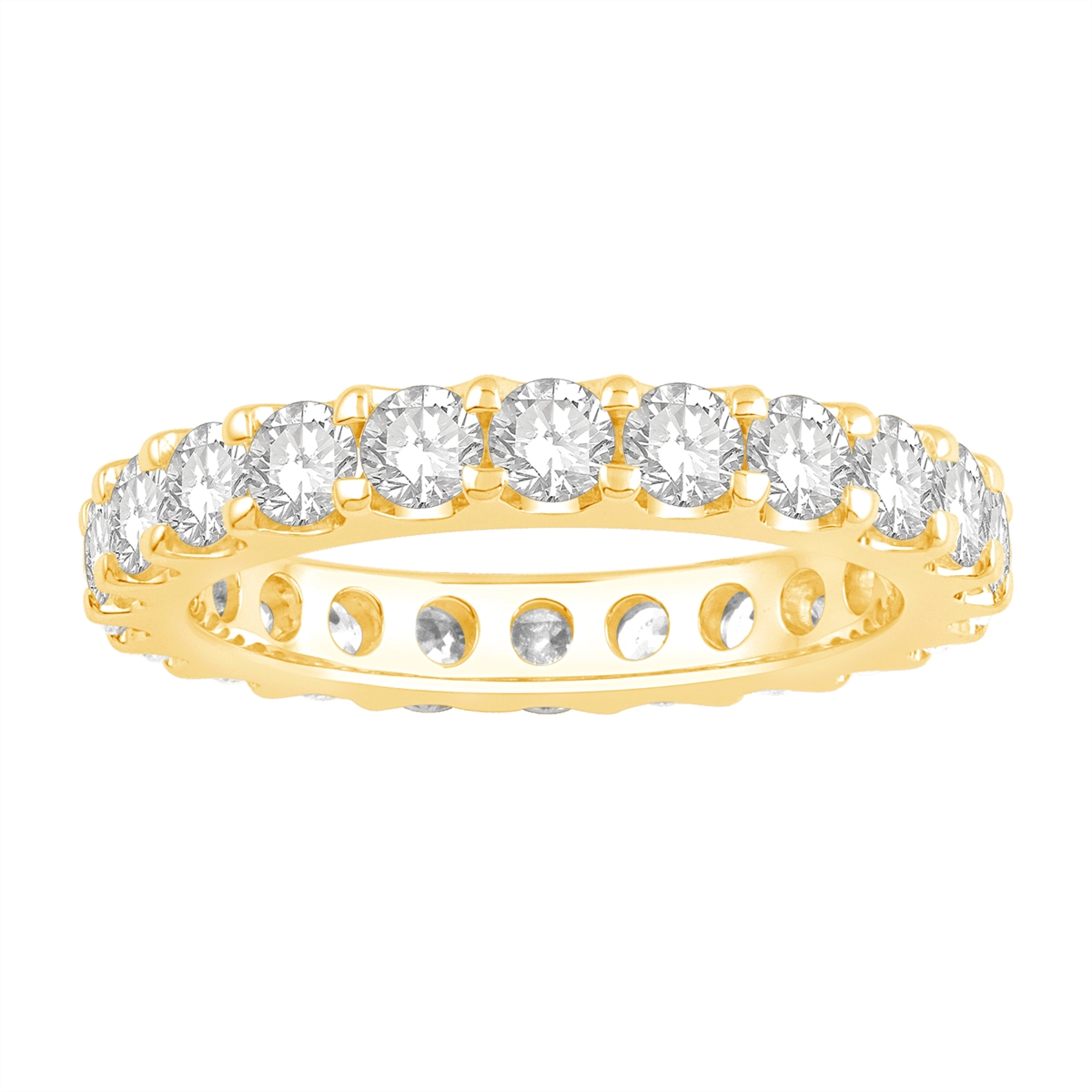 14K Yellow Gold Diamond Eternity Wedding Band, Prong Set