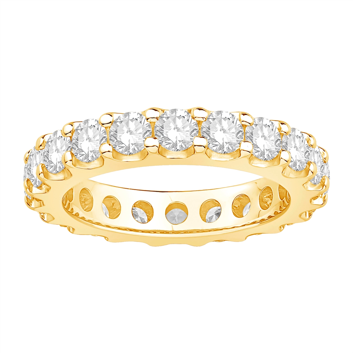 14K Yellow Gold Diamond Eternity Wedding Band, Prong Set