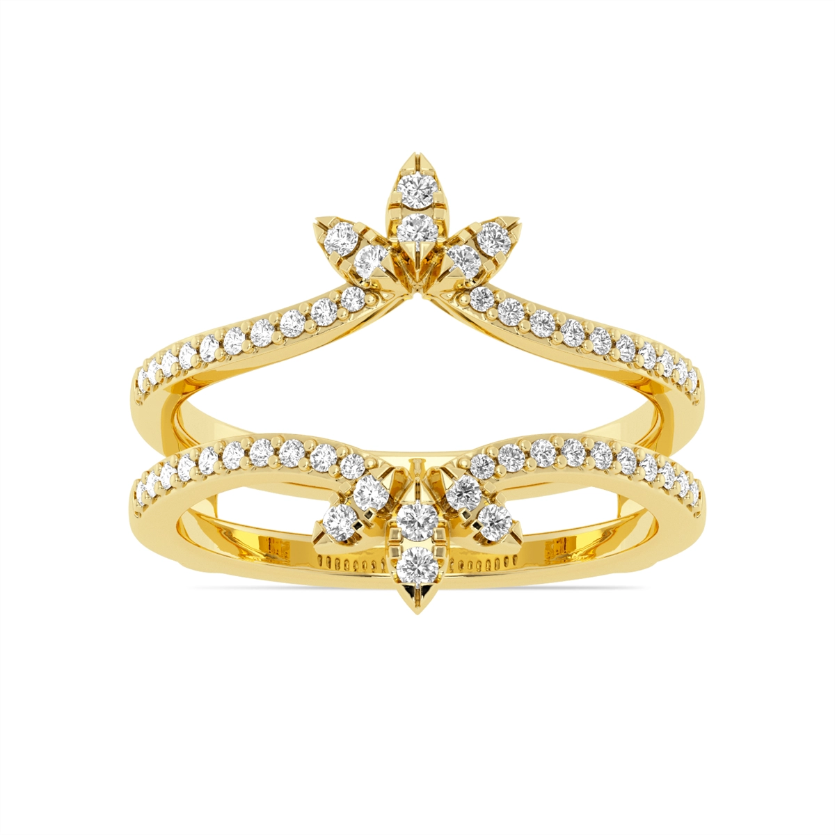 14K Yellow Gold Diamond Ring Guard