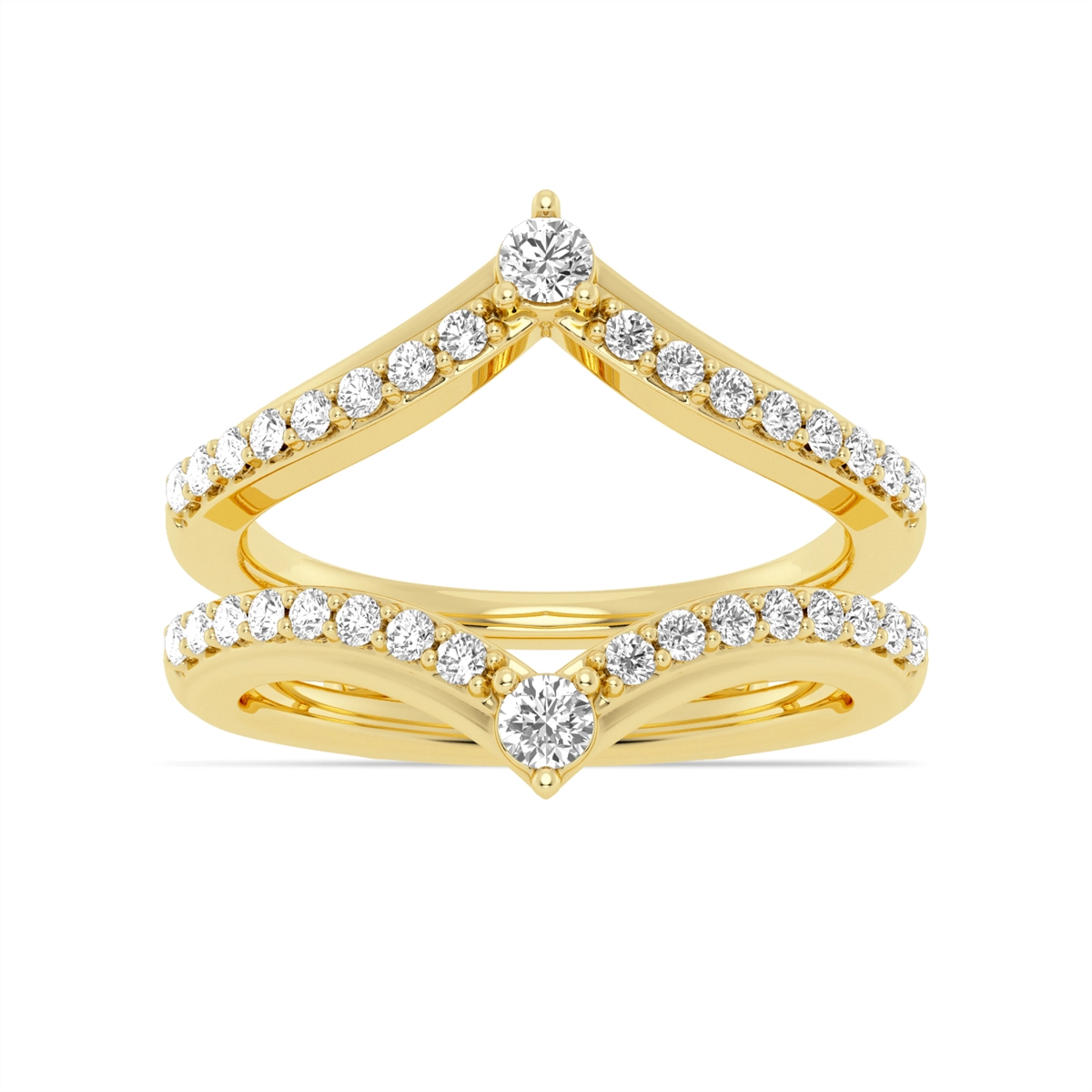 14K Yellow Gold Diamond Ring Guard