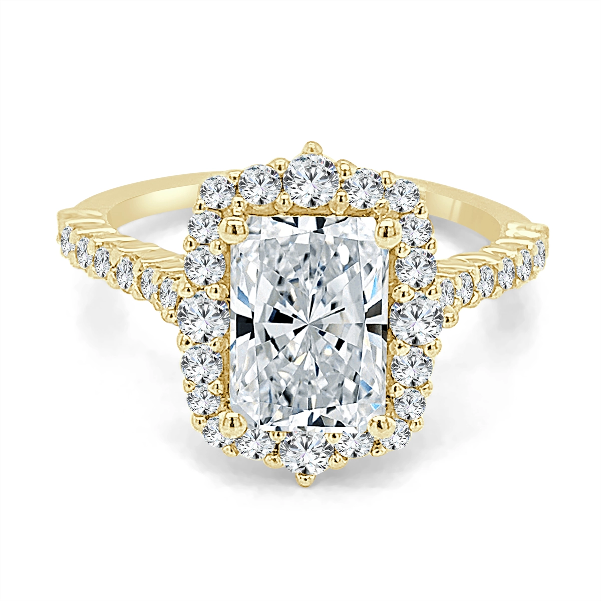 14K Yellow Gold Diamond Semi-mount with Halo