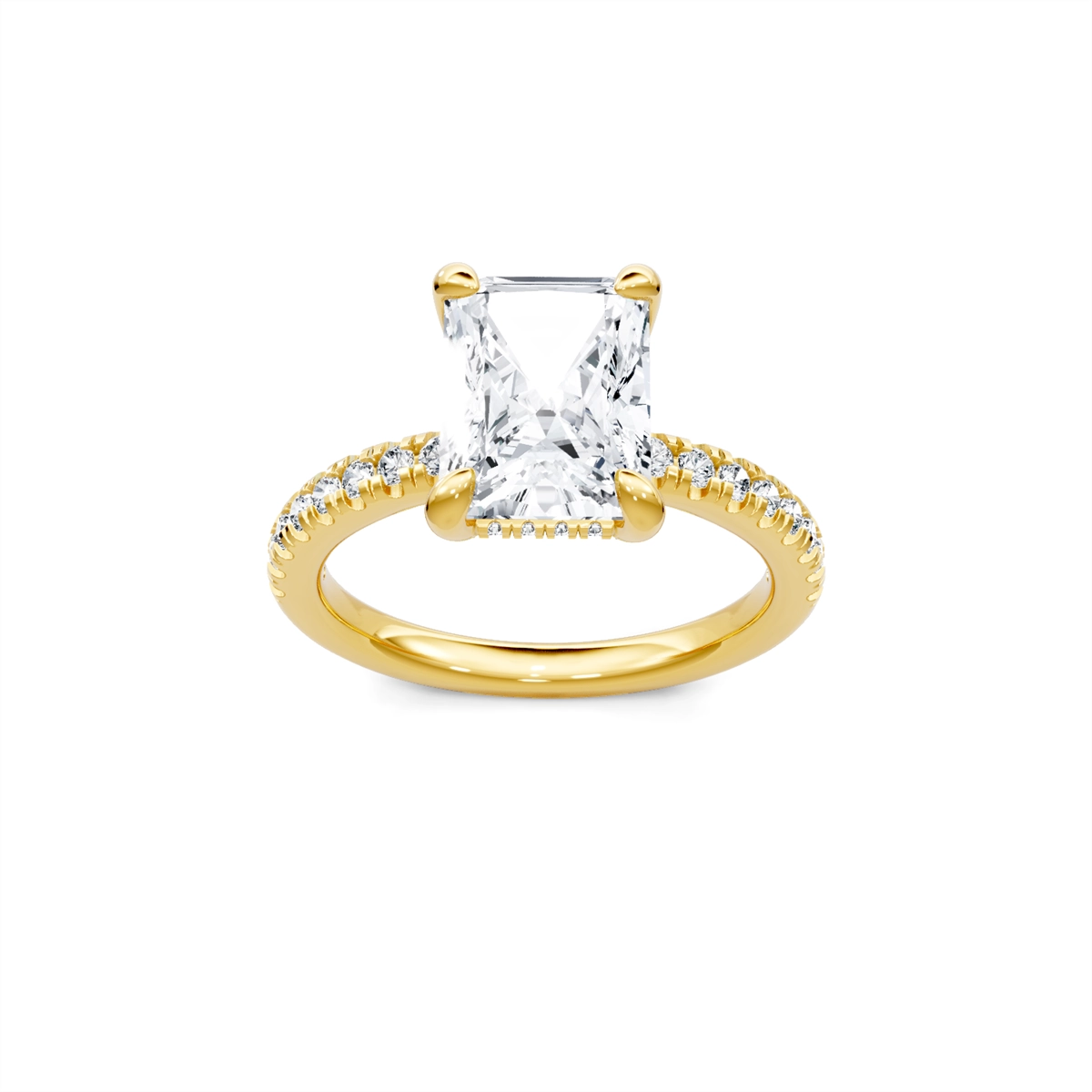 14K Yellow Gold Diamond Semi-mount with Hidden Halo