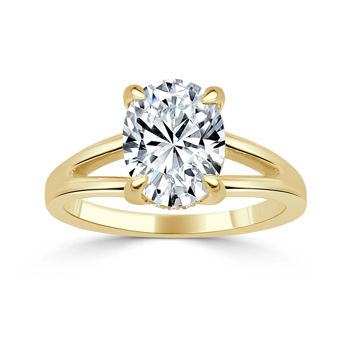 14K Yellow Gold Diamond Semi-mount with Hidden Halo