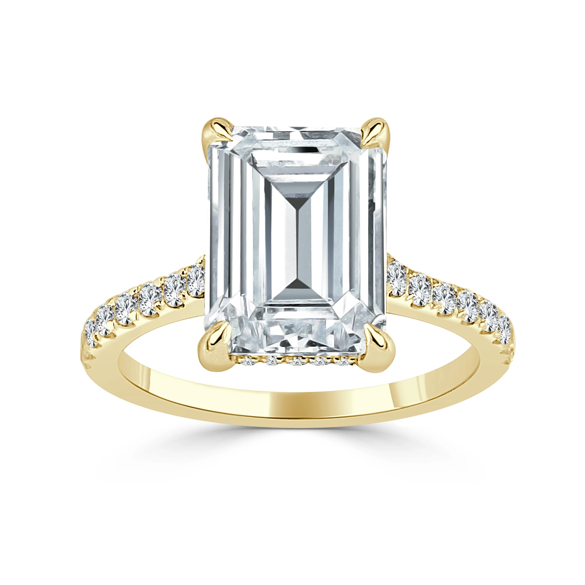 14K Yellow Gold Diamond Semi-mount with White Gold Hidden Halo