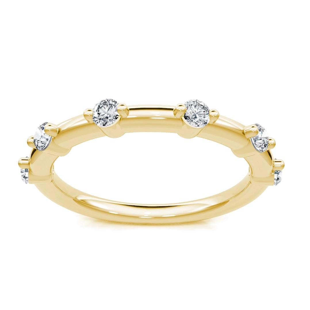 14K Yellow Gold Diamond Single Set Band