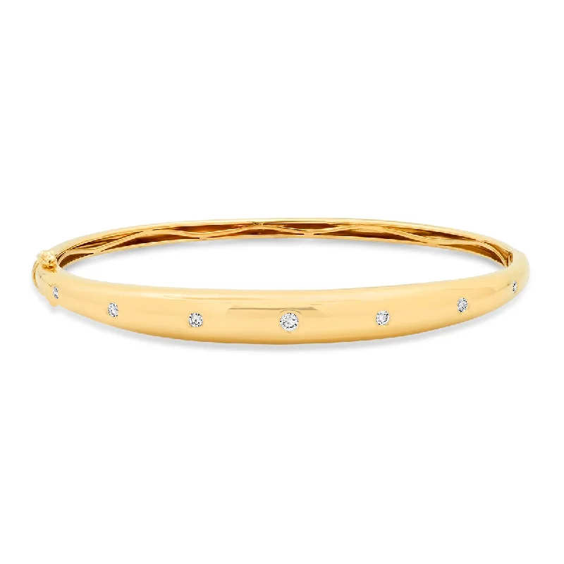 14K YG Diamond Gypsy Bangle