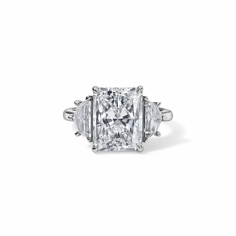 4.01CT Radiant Cut With Epaulette Side Stones Engagement Ring