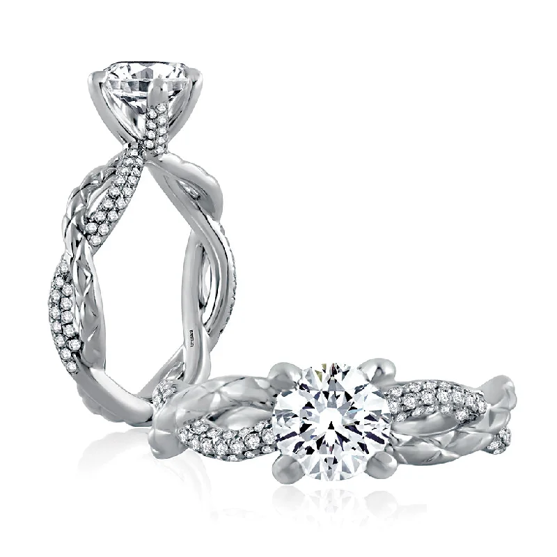 A. Jaffe Classics Twist Diamond Engagement Ring Setting in White Gold