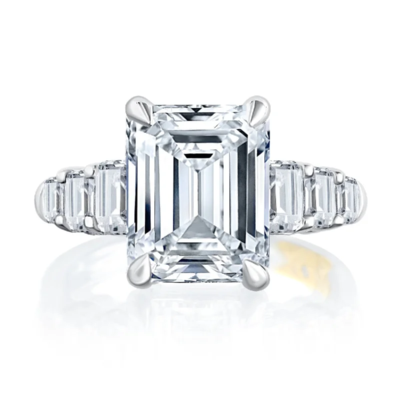 A. Jaffe Emerald Cut Engagement Ring Setting