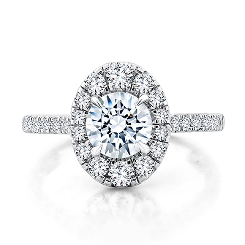 A. Jaffe Halo Engagement Ring Setting in White Gold