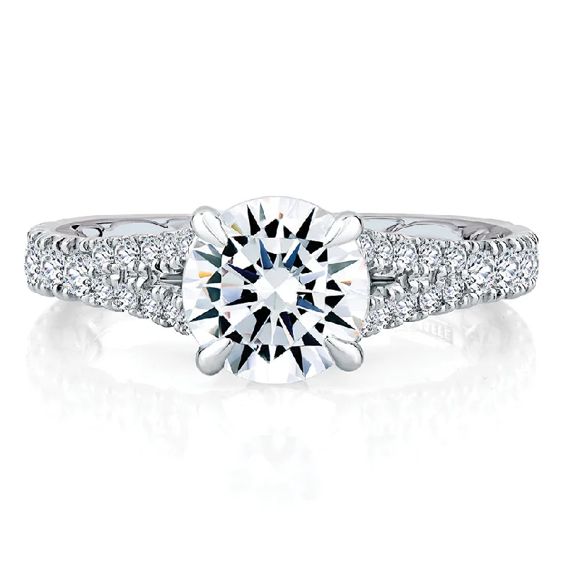 A. Jaffe Modern Royal Engagement Ring Setting in White Gold