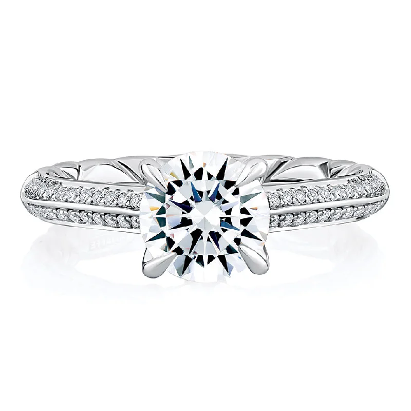 A. Jaffe Modern Royal Engagement Ring Setting in White Gold