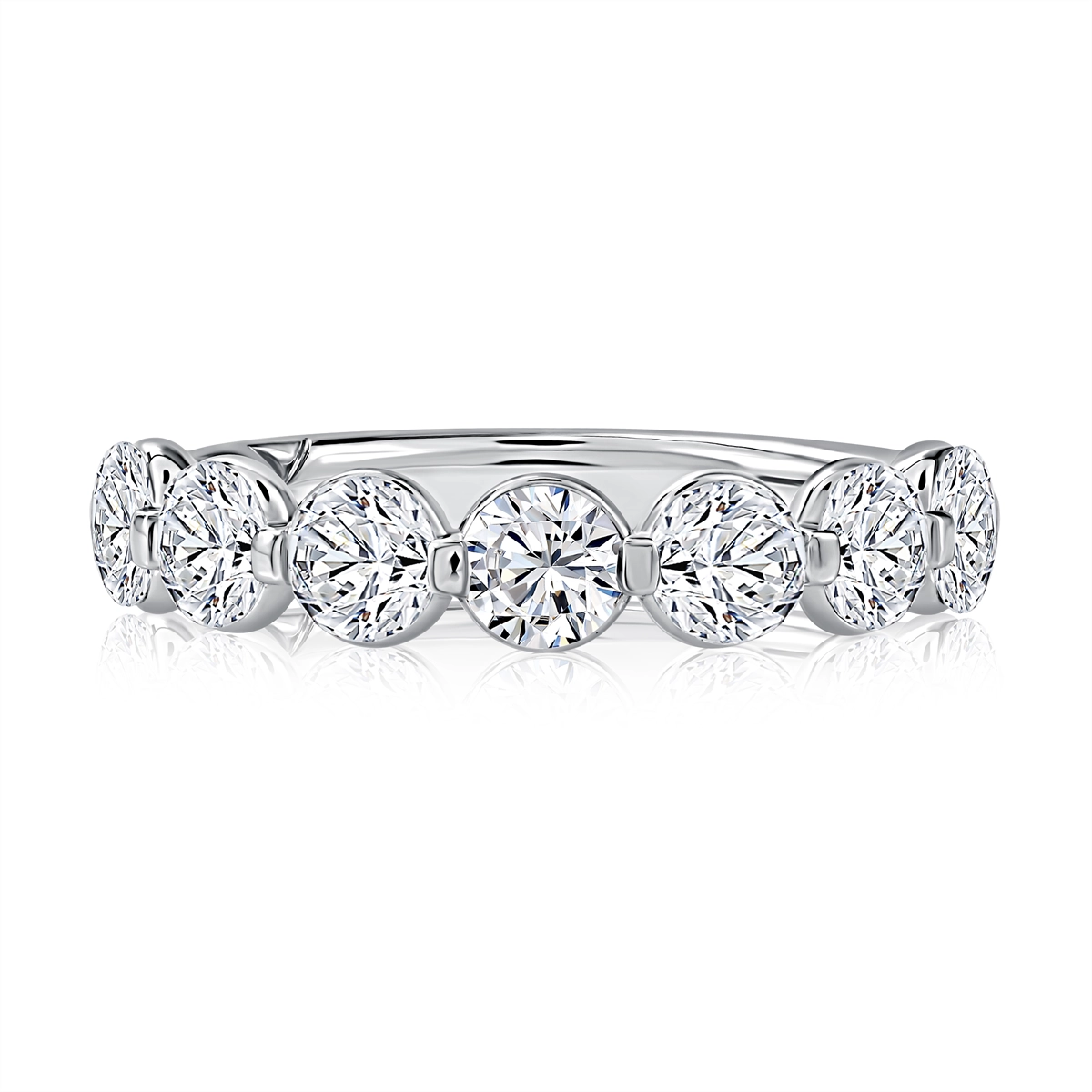 A.Jaffe 14K White Gold Diamond Band