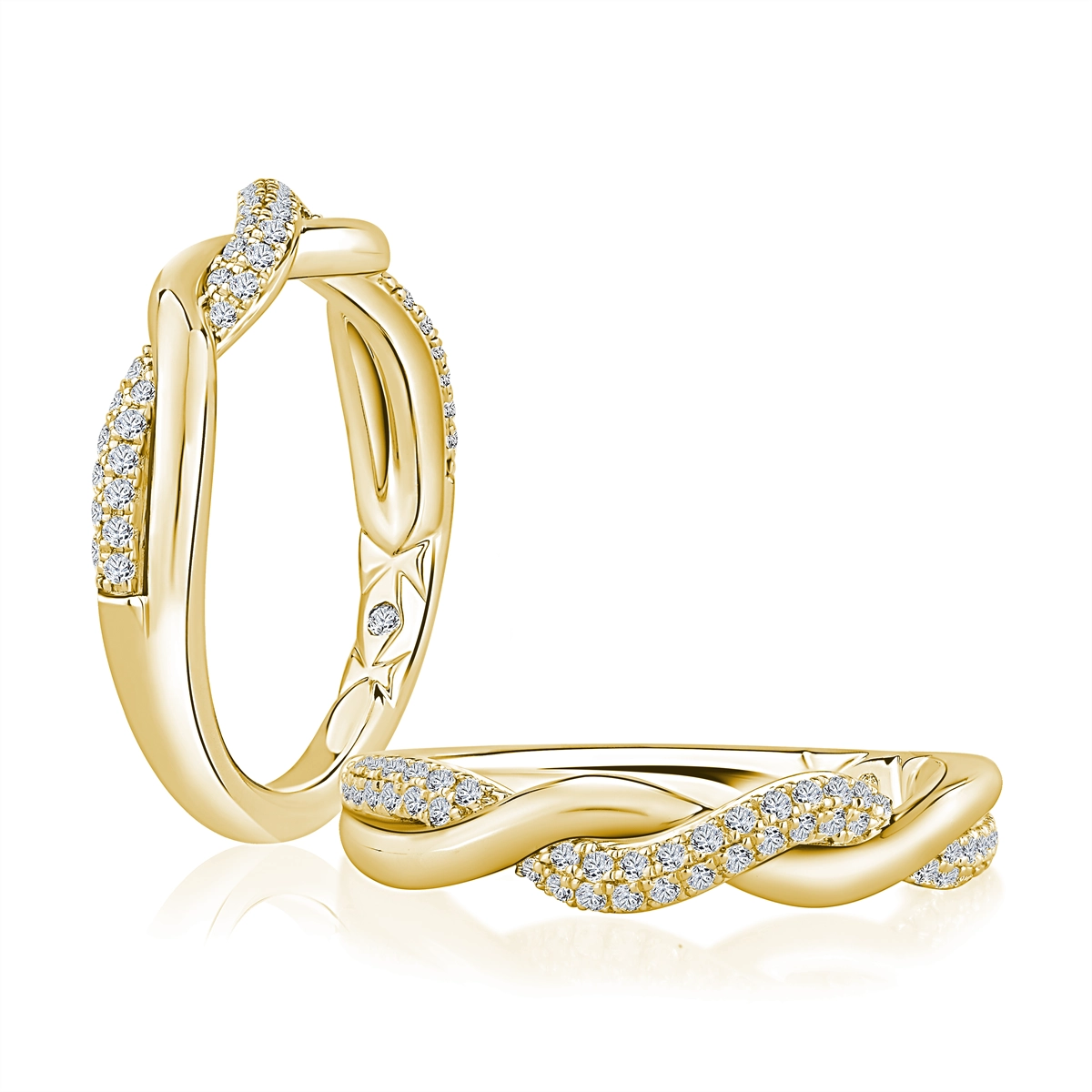 A.Jaffe 14K Yellow Gold Diamond Twist Band