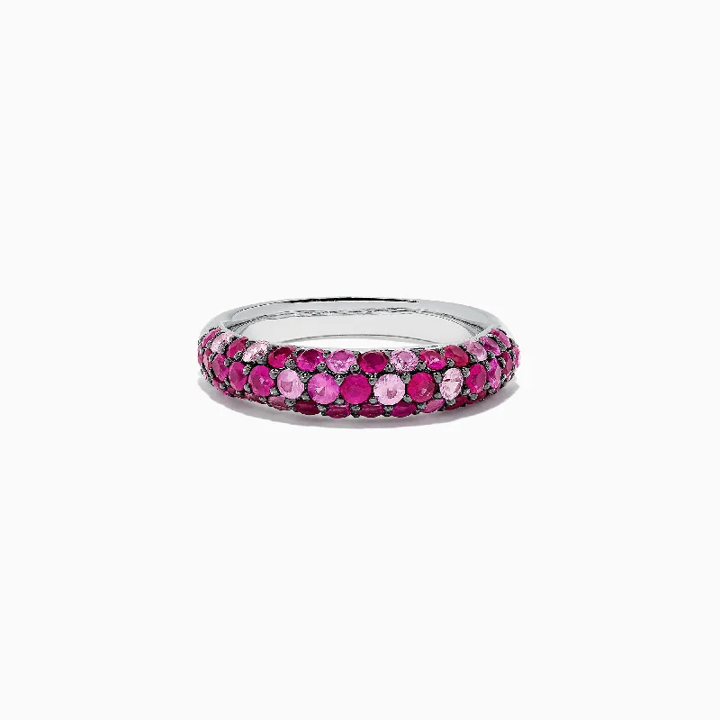 925 Sterling Silver Pink Sapphire Splash Ring, 1.88 TCW