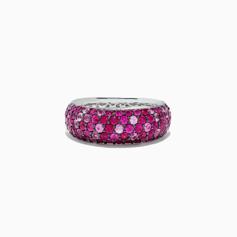 925 Sterling Silver Pink Sapphire Splash Ring, 2.43 TCW