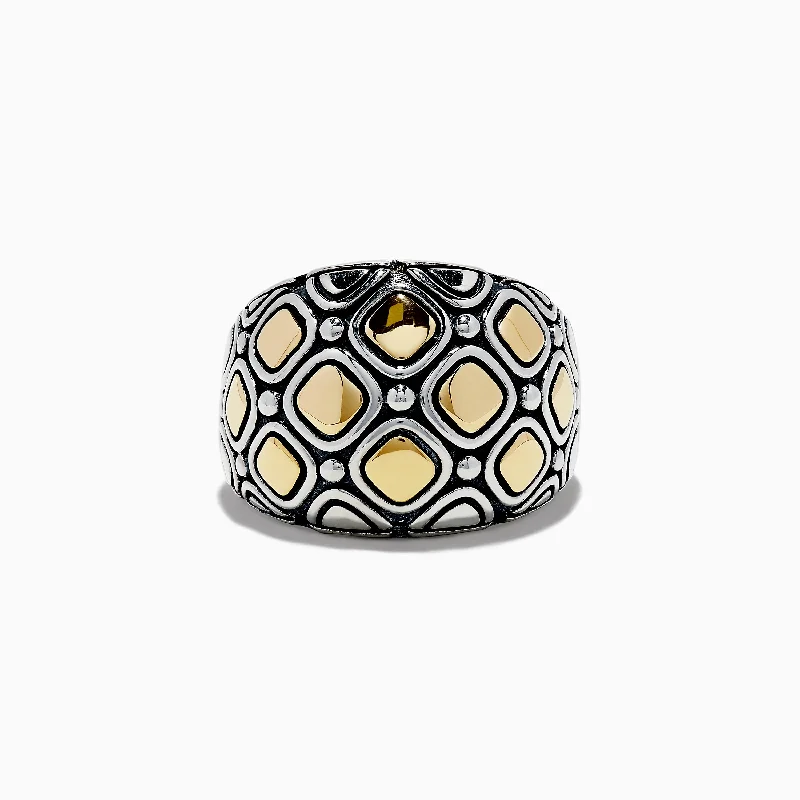 925 Sterling Silver & 18K Yellow Gold Ring