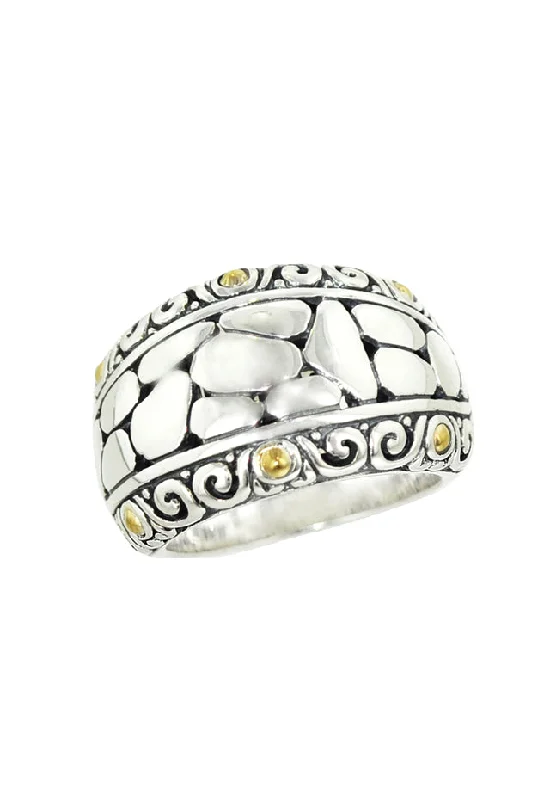 925 Sterling Silver and 18K Gold Ring