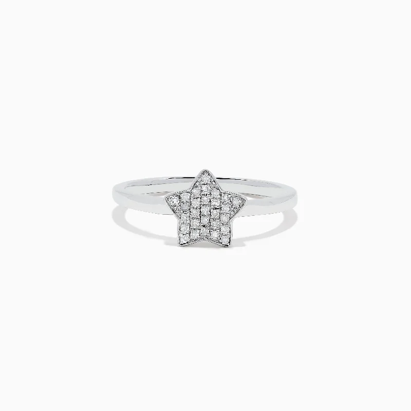 925 Sterling Silver Diamond Star Ring