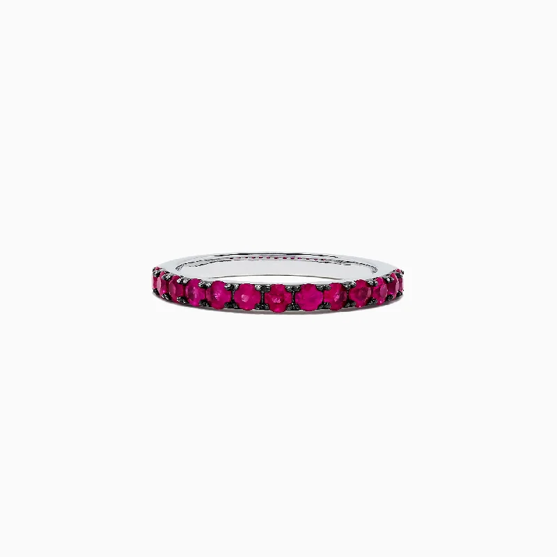 925 Sterling Silver Ruby Band, 0.85 TCW