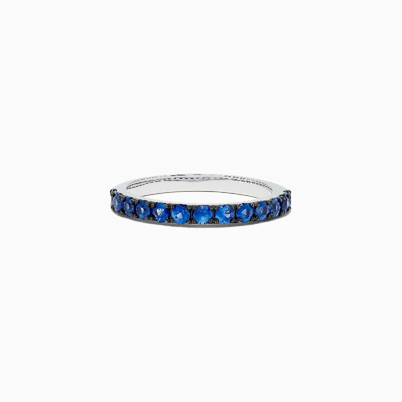 925 Sterling Silver Sapphire Band, 0.85 TCW