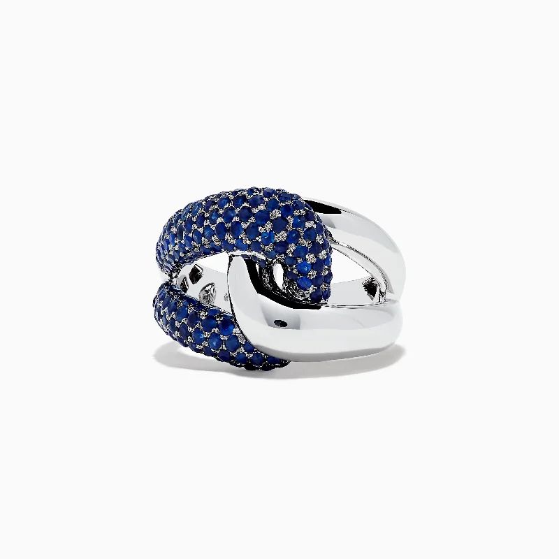 925 Sterling Silver Sapphire Loop Ring, 2.35 TCW