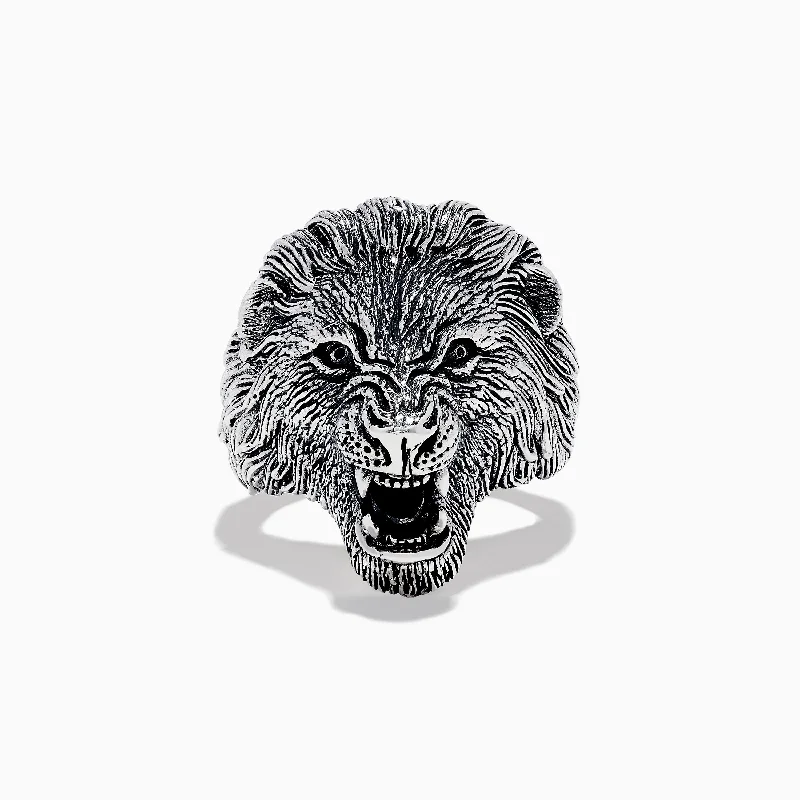 Men's 925 Sterling Silver Lion Ring