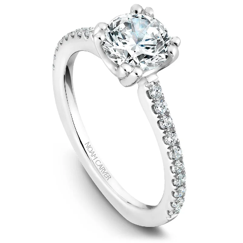 Noam Carver Classic Diamond Engagement Ring Setting in White Gold