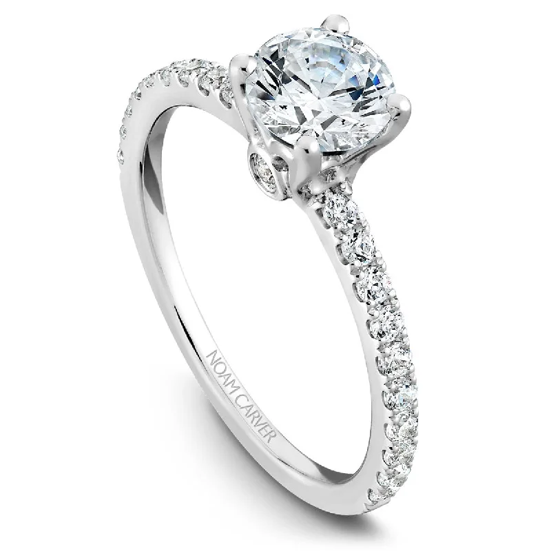 Noam Carver Classic Diamond Engagement Ring Setting in White Gold