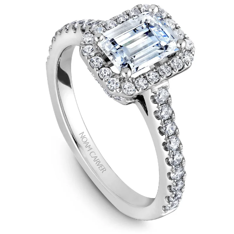 Noam Carver Halo Engagement Ring Setting in White Gold