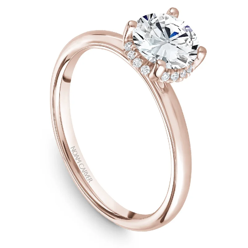 Noam Carver Hidden Halo Engagement Ring Setting in Rose Gold