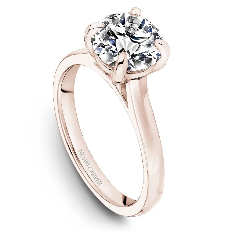 Noam Carver Round Solitaire Diamond Engagement Ring Setting in 14K Rose Gold