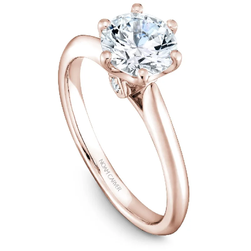 Noam Carver Six-Prong Solitaire Engagement Ring Setting in Rose Gold