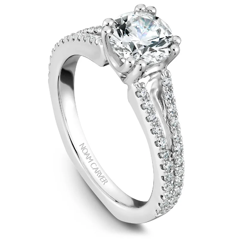 Noam Carver Split-Shank Diamond Engagement Ring in White Gold