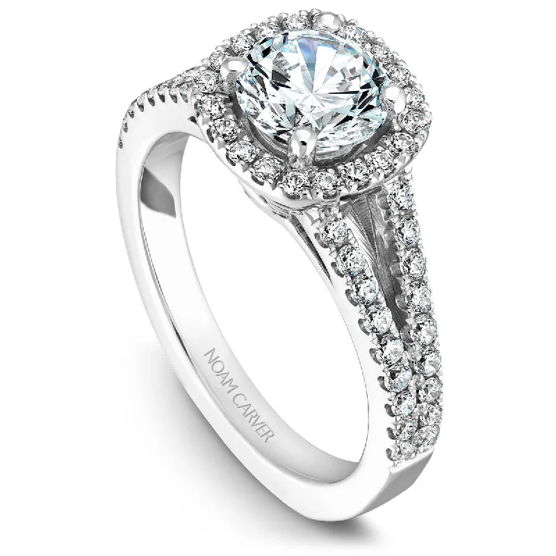 Noam Carver Split Shank Diamond Engagement Ring Setting in White Gold