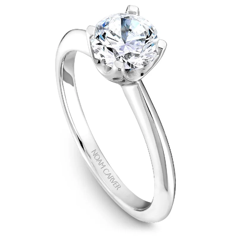 Noam Carver Tulip Solitaire Engagement Ring Setting in White Gold