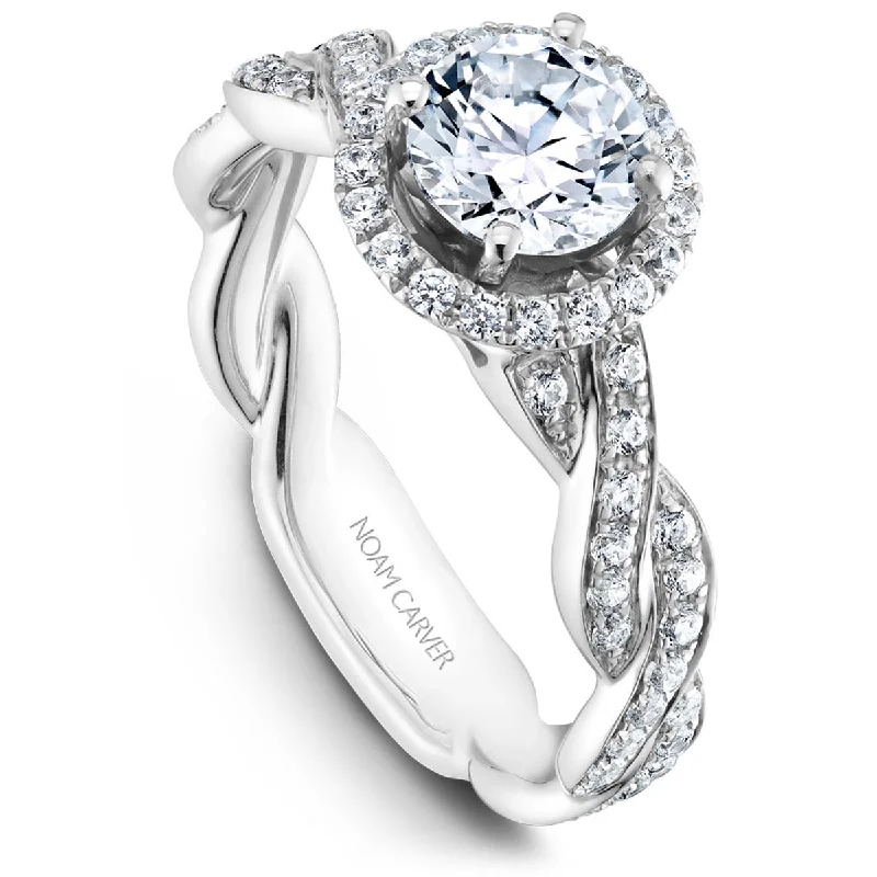 Noam Carver Twist Diamond Engagement Ring Setting in White Gold